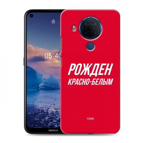 Дизайнерский силиконовый чехол для Nokia 5.4 Red White Fans