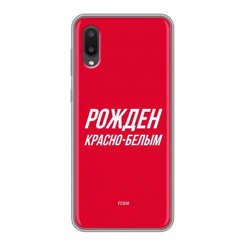 Дизайнерский пластиковый чехол для Samsung Galaxy A02 Red White Fans