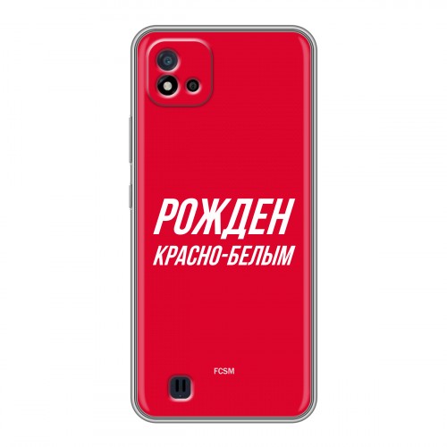 Дизайнерский силиконовый чехол для Realme C20 Red White Fans