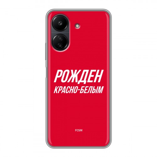 Дизайнерский силиконовый чехол для Xiaomi Poco C65 Red White Fans