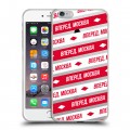 Полупрозрачный дизайнерский силиконовый чехол для Iphone 6 Plus/6s Plus Red White Fans