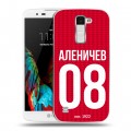 Дизайнерский пластиковый чехол для LG K10 Red White Fans