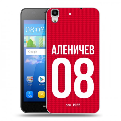 Дизайнерский пластиковый чехол для Huawei Y6 Red White Fans