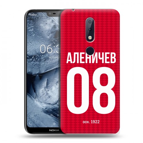 Дизайнерский силиконовый чехол для Nokia 6.1 Plus Red White Fans