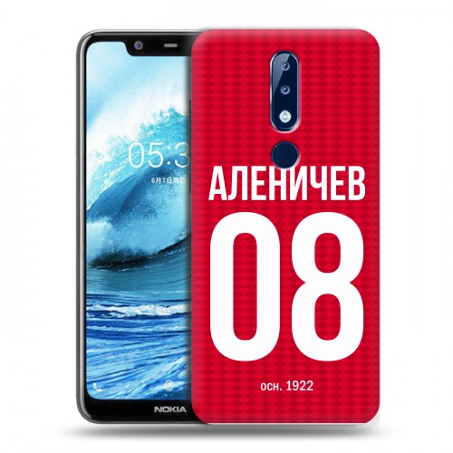 Дизайнерский силиконовый чехол для Nokia 5.1 Plus Red White Fans