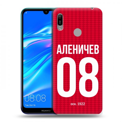 Дизайнерский пластиковый чехол для Huawei Y6 (2019) Red White Fans