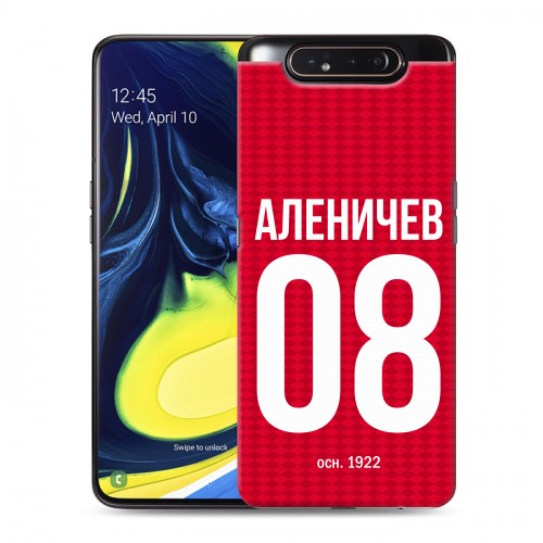 Дизайнерский пластиковый чехол для Samsung Galaxy A80 Red White Fans