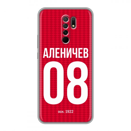 Дизайнерский пластиковый чехол для Xiaomi RedMi 9 Red White Fans