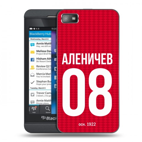 Дизайнерский пластиковый чехол для BlackBerry Z10 Red White Fans