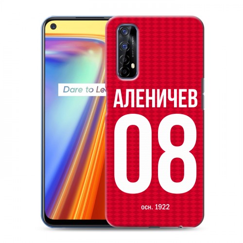 Дизайнерский силиконовый с усиленными углами чехол для Realme 7 Red White Fans