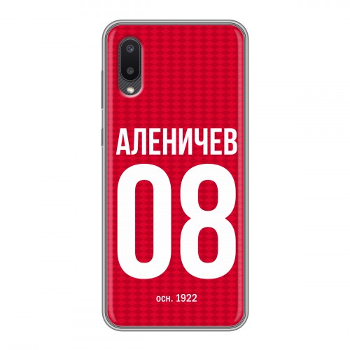 Дизайнерский пластиковый чехол для Samsung Galaxy A02 Red White Fans