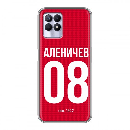 Дизайнерский силиконовый чехол для Realme 8i Red White Fans