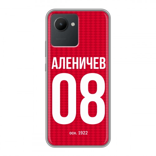 Дизайнерский силиконовый чехол для Realme C30 Red White Fans