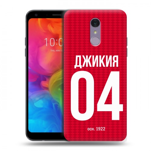 Дизайнерский пластиковый чехол для LG Q7 Red White Fans