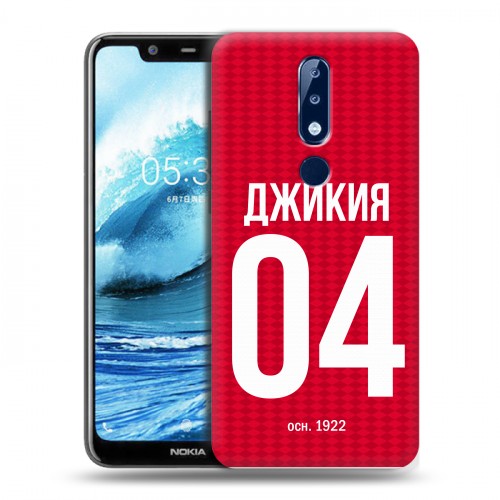 Дизайнерский силиконовый чехол для Nokia 5.1 Plus Red White Fans