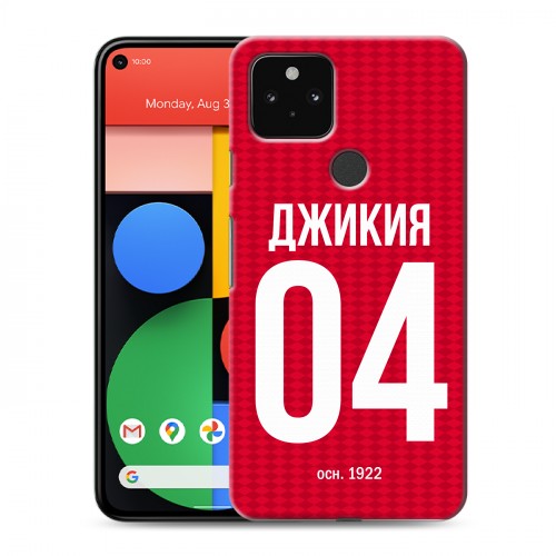 Дизайнерский пластиковый чехол для Google Pixel 5 Red White Fans