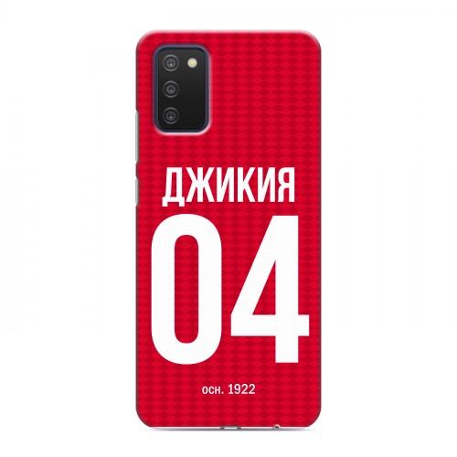 Дизайнерский силиконовый с усиленными углами чехол для Samsung Galaxy A03s Red White Fans