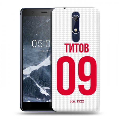 Дизайнерский пластиковый чехол для Nokia 5.1 Red White Fans