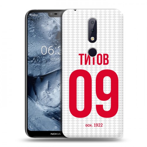 Дизайнерский силиконовый чехол для Nokia 6.1 Plus Red White Fans