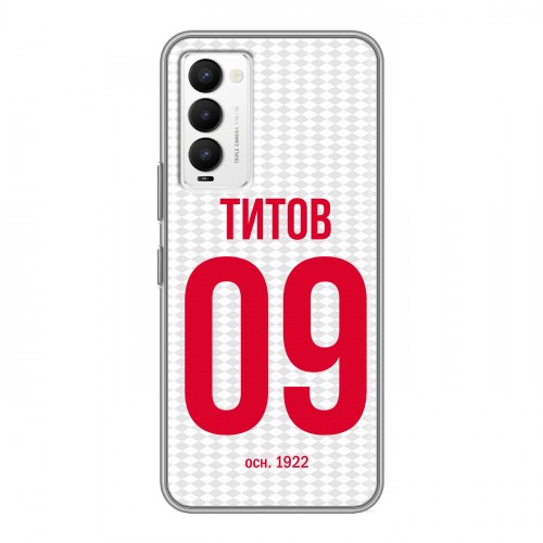 Дизайнерский силиконовый чехол для Tecno Camon 18 Red White Fans