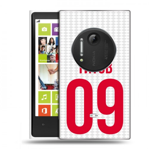 Дизайнерский пластиковый чехол для Nokia Lumia 1020 Red White Fans