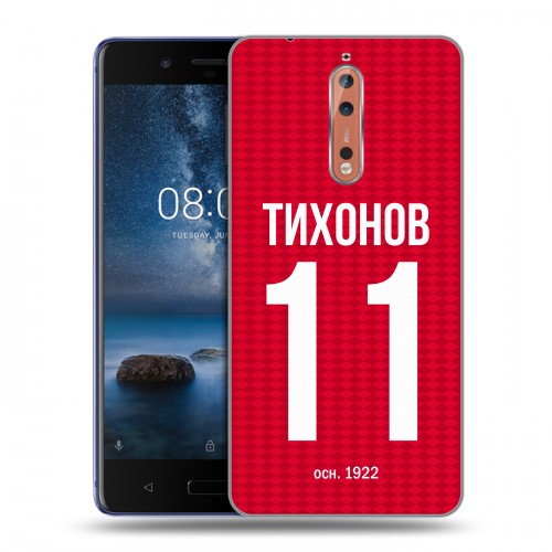 Дизайнерский пластиковый чехол для Nokia 8 Red White Fans