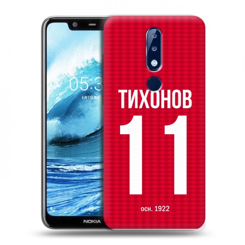 Дизайнерский силиконовый чехол для Nokia 5.1 Plus Red White Fans