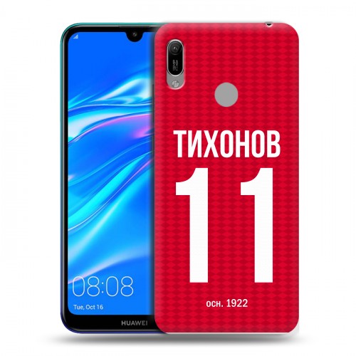 Дизайнерский пластиковый чехол для Huawei Y6 (2019) Red White Fans