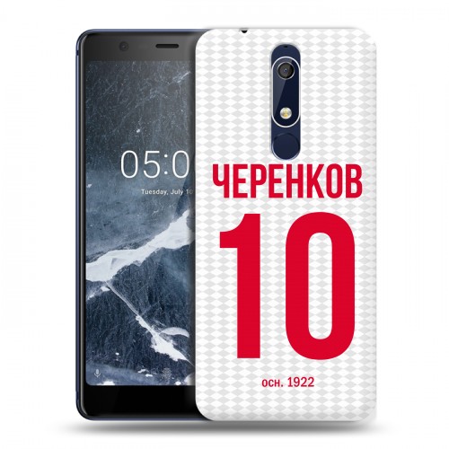 Дизайнерский пластиковый чехол для Nokia 5.1 Red White Fans