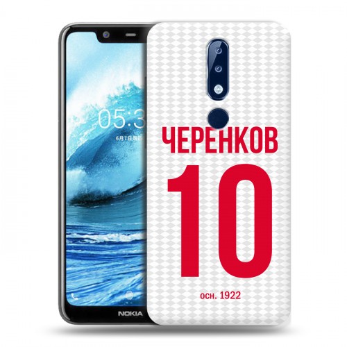 Дизайнерский силиконовый чехол для Nokia 5.1 Plus Red White Fans