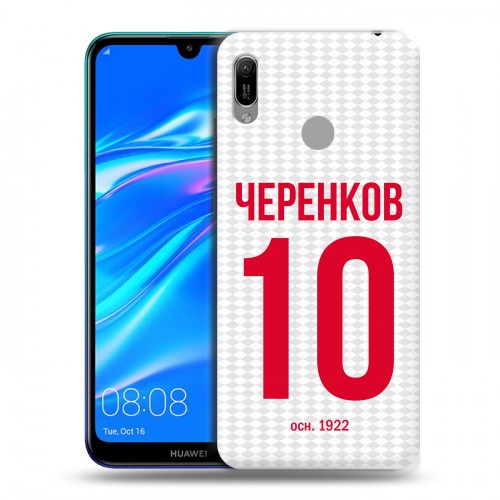 Дизайнерский пластиковый чехол для Huawei Y6 (2019) Red White Fans