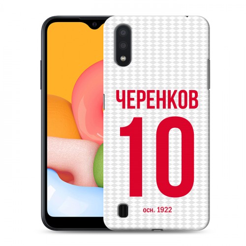 Дизайнерский силиконовый чехол для Samsung Galaxy M01 Red White Fans