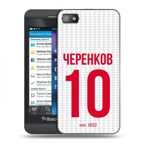 Дизайнерский пластиковый чехол для BlackBerry Z10 Red White Fans