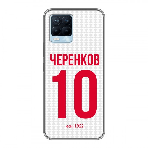 Дизайнерский силиконовый чехол для Realme 8 Red White Fans