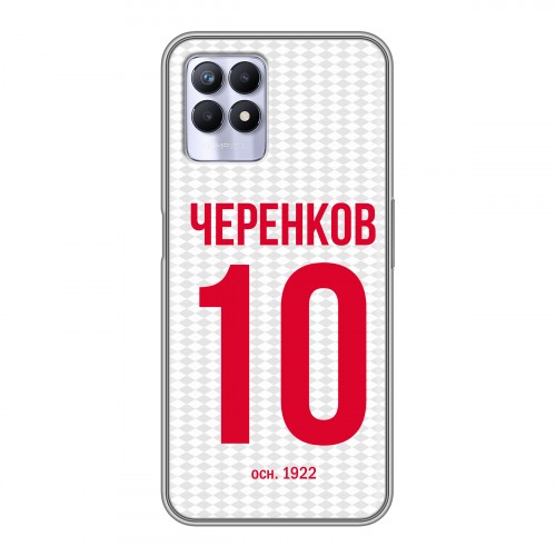 Дизайнерский силиконовый чехол для Realme 8i Red White Fans