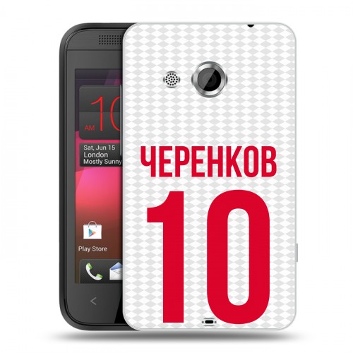 Дизайнерский пластиковый чехол для HTC Desire 200 Red White Fans