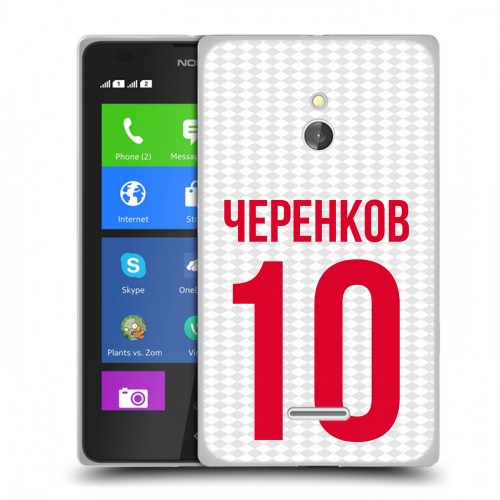 Дизайнерский силиконовый чехол для Nokia XL Red White Fans