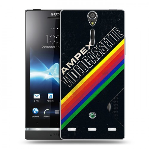 Дизайнерский пластиковый чехол для Sony Xperia S Кассеты из 90х