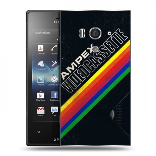 Дизайнерский пластиковый чехол для Sony Xperia acro S Кассеты из 90х