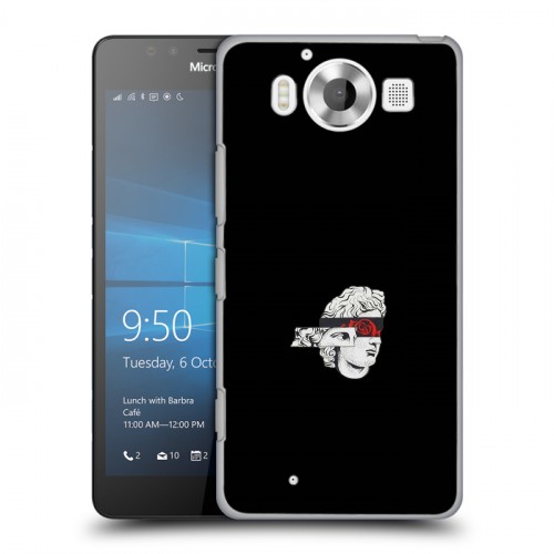 Дизайнерский пластиковый чехол для Microsoft Lumia 950 Минимализм на черном