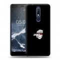 Дизайнерский пластиковый чехол для Nokia 5.1 Минимализм на черном