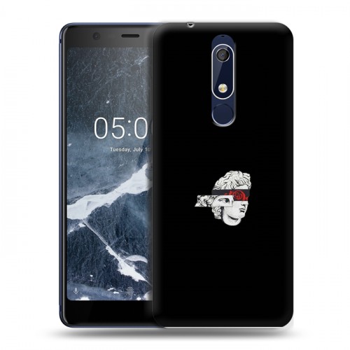 Дизайнерский пластиковый чехол для Nokia 5.1 Минимализм на черном