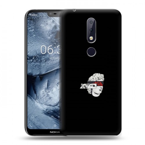 Дизайнерский пластиковый чехол для Nokia 6.1 Plus Минимализм на черном