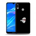 Дизайнерский пластиковый чехол для Huawei Y6 (2019) Минимализм на черном