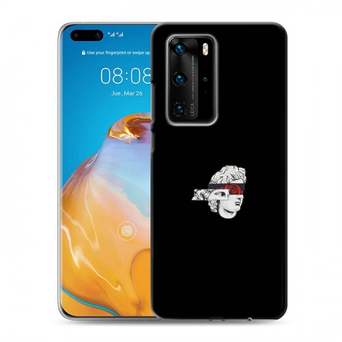 Дизайнерский пластиковый чехол для Huawei P40 Pro Минимализм на черном