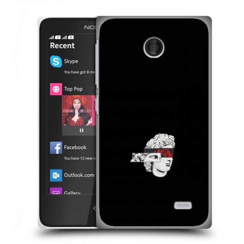 Дизайнерский пластиковый чехол для Nokia X Минимализм на черном