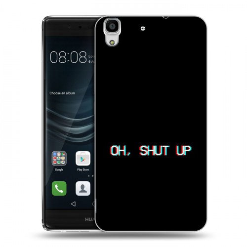 Дизайнерский пластиковый чехол для Huawei Y6II Минимализм на черном