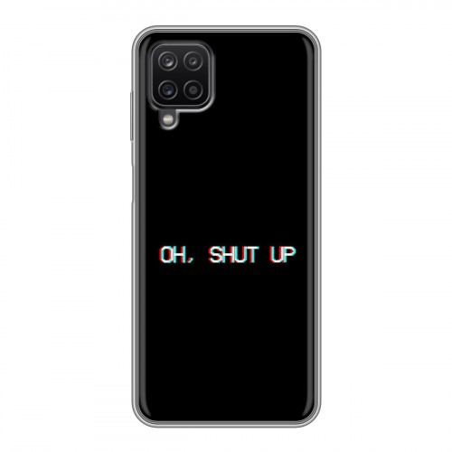 Дизайнерский силиконовый чехол для Samsung Galaxy A12 Минимализм на черном