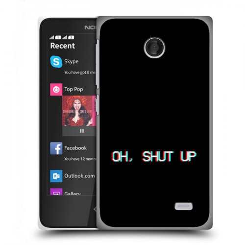 Дизайнерский пластиковый чехол для Nokia X Минимализм на черном