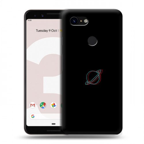 Дизайнерский пластиковый чехол для Google Pixel 3 Минимализм на черном